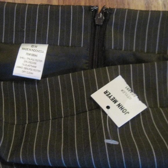 NWT JOHN MEYER Brown Stripe Jacket Skirt Suit 22W - Picture 8 of 8